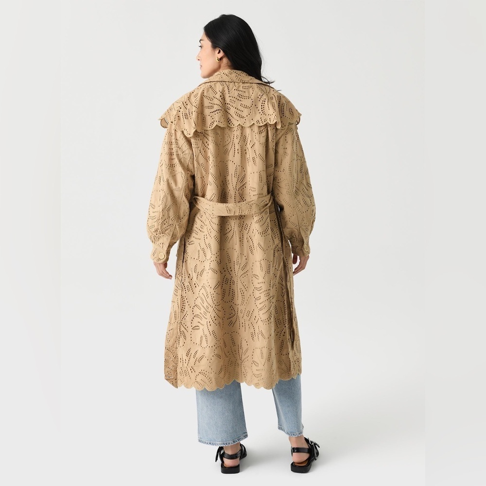 NWT Farm Rio Brown Tan Laise Trench Coat sz S - Picture 4 of 10